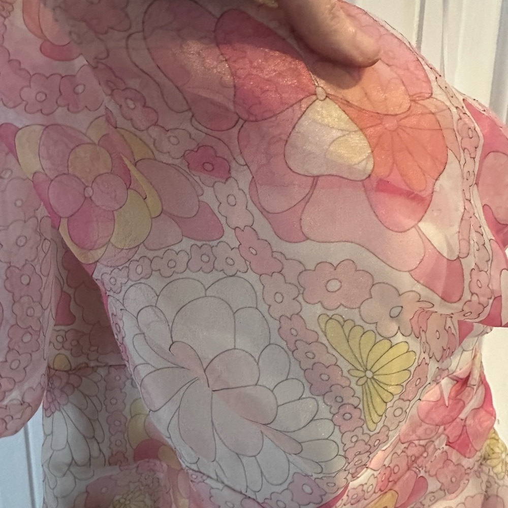 Revolve Amanda Uprichard Pink Floral One-Shoulder Dress - Picture 4 of 8